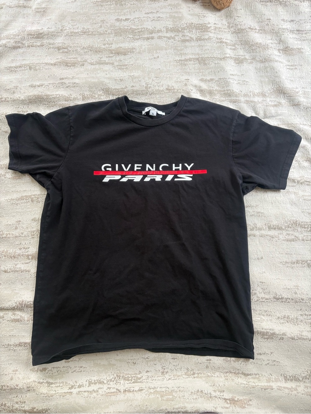 Givenchy Black Logo Tee with Red Accent